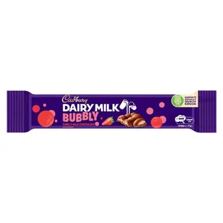 Cadbury Dairy Milk Bubbly with Strawberry Yoghurt Chocolate Bar, 27g