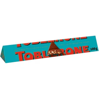 Toblerone Swiss Milk Chocolate Bar with Salted Caramelized Crunchy Almonds, Honey & Nougat, 100g