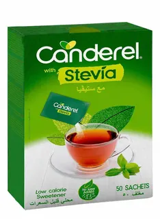 Canderel Low Calorie Sweetener Sachets with Stevia, 50 Pieces