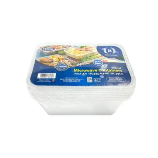 Rich Choice Microwave Container Rectagular, 1000ml, 5 Pieces