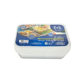 Rich Choice Microwave Container Rectagular, 500ml, 5 Pieces