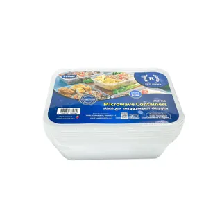 Rich Choice Microwave Container Rectagular, 750ml, 5 Pieces