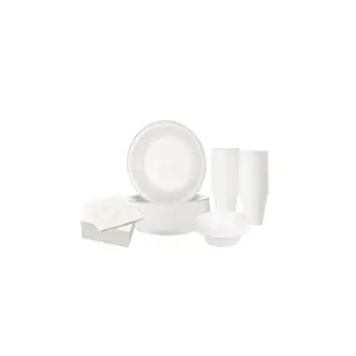 Rich Choice Promo Pack - Foam Plates, 25 Pieces + Plastic Bowl, 25 Pieces + Plastic Cup, 50 Pieces + Napkin