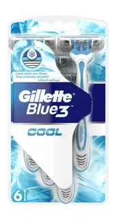 Gillette Blue 3 Cool Razors, 6 Pieces