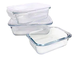Glass Containers Set, 3 Pieces