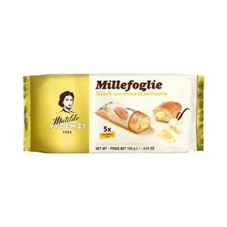 Vicenzi Millefoglie Cream Filled Puff Pastry Rolls, 125g
