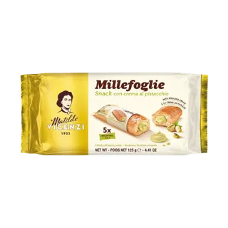 Matilde Vicenzi Millefoglie Pistachio Cream Puff Pastry Roll, 125g