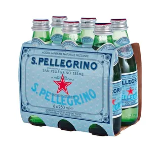 San Pellegrino Sparkling Water Glass Bottle, 6x250ml