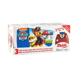 Zaini Chocolate Egg Paw Patrol 3 Pieces, 20 g