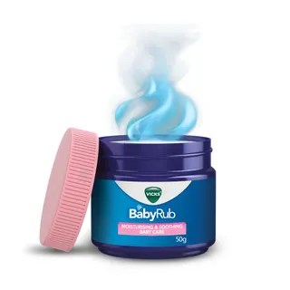 Vicks BabyRub, Moisturizing and Soothing Baby Care, Comfort Care Developed with Experts for +3-Month-Old Babies, 50g