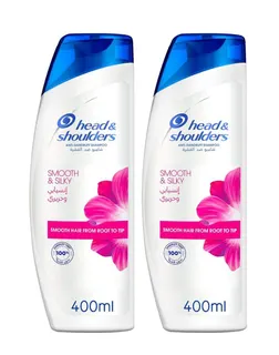 Head & Shoulders Smooth & Silky Anti-Dandruff Hair Shampoo, 2x400ml