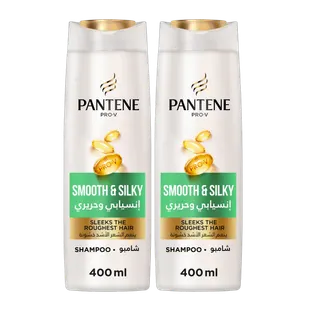 Pantene Smooth & Silky Shampoo, 2x400ml