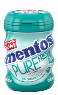 Mentos Pure Fresh Chewing Gum with Green Tea Extract Wintergreen Flavor, 32 Pieces