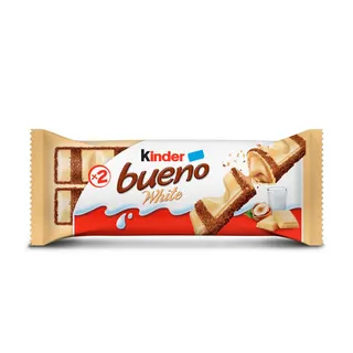 Kinder Bueno White Chocolate Bar in Wafer with Hazelnut Cream (2 Bars), 39g