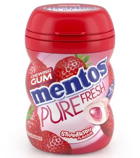 Mentos Pure Fresh Sugar-Free Chewing Gum, Strawberry Flavor, 17.5g