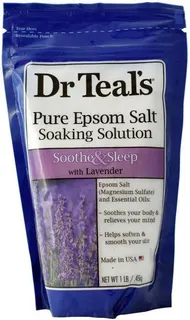 Dr Teal's Soothe & Sleep Smoothing Pure Epsom Bath Salt with Lavender Extract, 450g