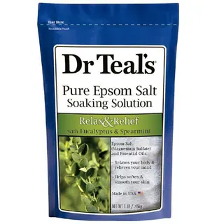 Dr Teal's Relax & Relief Pure Epsom Bath Salt with Eucalyptus & Spearmint, 450g