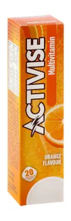Activise Multivitamin Effervescent Supplement Orange Flavor, 20 Tablets