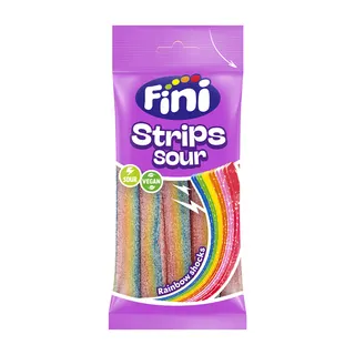 Fini Sour Tongues 6 Color Fruit Flavour Candy Shock, 100g