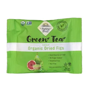 Sunny Fruit Organic Dried Figs (Green Tea Added), 50g