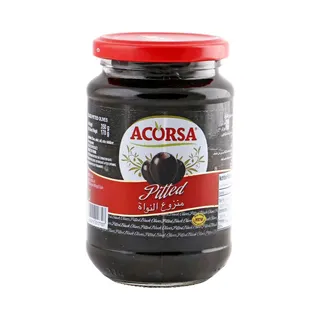 Acorsa Black Olives Pitted Bottle 170Gm