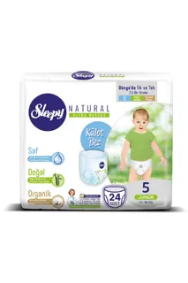 Sleepy Natural Pant Junior Pack Diapers, Size 5, 24 Pieces