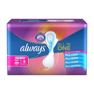 Always All In One Ultra Slim Large Pads, 8 Pads