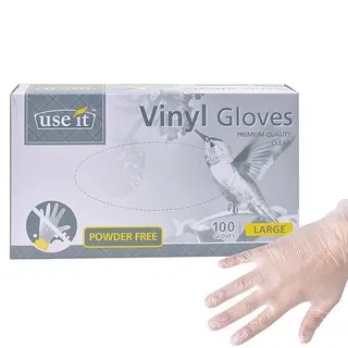 Vinyl Gloves Clear Powder Free Large 100 pcs