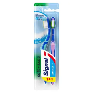Signal Sensisoft Clean Soft Toothbrush, 1+1 Pieces