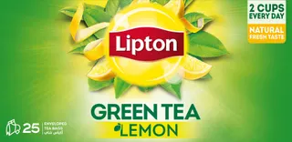 Lipton Green Tea Lemon Envelope Teabags, 25 Teabags
