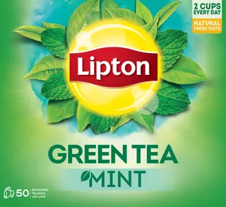 Lipton Green Tea Mint Foil Wrapped Tea Bags, 50 Pieces