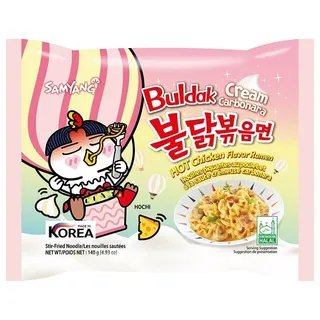 Samyang Buldak Cream Carbonara Hot Chicken Flavor Ramen Noodles, 140g
