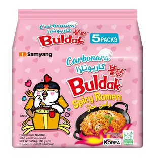 Samyang Carbonara Buldak Hot Chicken Ramen Stir Fried Noodles, 5x130g