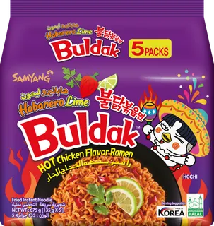 Samyang Buldak Habanero Lime, 5x135g