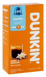Dunkin' Vanilla Coffee Capsules, 10x52g