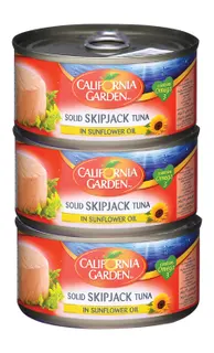 California Garden Solid Skipjack Tuna in Oil, 3x170g