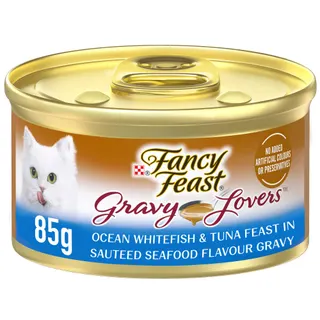 Purina Fancy Feast Gravy Lovers Ocean Whitefish & Tuna Feast In Sauteed Seafood Gravy Gourmet Cat Wet Food, 85g
