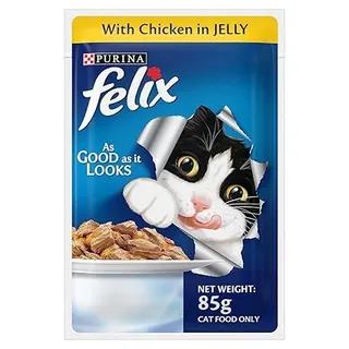 Purina Felix Adult Cat with Chicken In Jelly, 85g