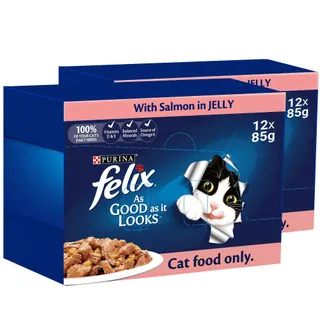 Purina Felix Adult Cat Food with Salmon In Jelly, 12x85g