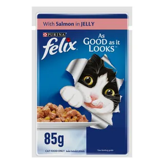 Felix As Good As It Looks Salmon in Jelly Cat Food Pouch, 85g