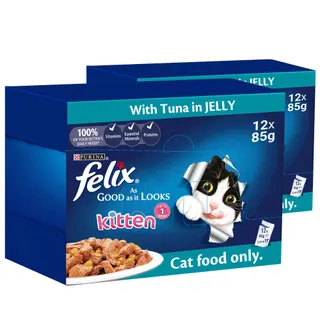Purina Felix Kitten Food with Tuna In Jelly, 12x85g
