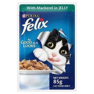 Purina Felix Adult Cat with Mackerel In Jelly, 85g