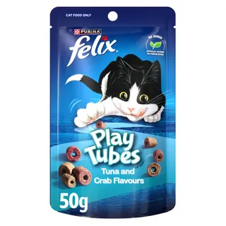 Felix Play Tubes Tuna & Crab Cat Treats, 50g