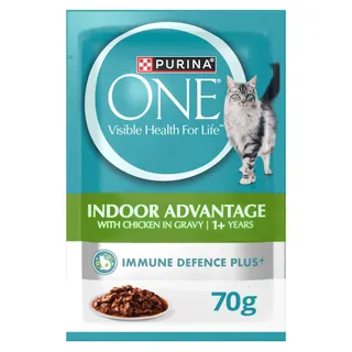 Purina One Indoor Advantage with Chicken in Gravy, 1+ Years, 70g