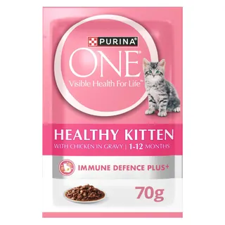 Purina One Healthy Kitten with Chicken in Gravy, 1-12 Months, 70g