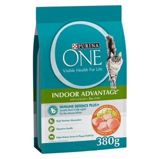Purina One Indoor Advantage Chicken Adult Cat Food, 380g