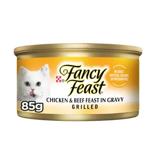 Fancy Feast Grilled Chicken & Beef Feast in Gravy Cat Food, 85g