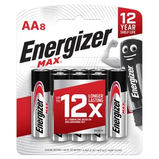 Energizer Max AA Alkaline Batteries, 8 Pieces