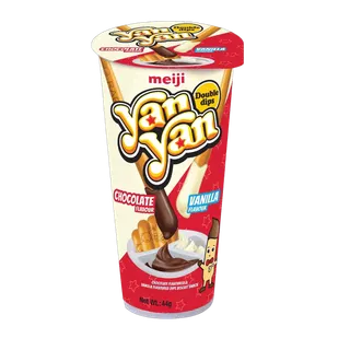Yan Yan Biscuits Stick with Chocolate & Vanilla Dip, 44g