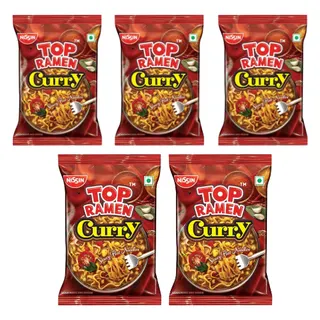 Nissin Top Ramen Curry Veg Noodles, 5x70g